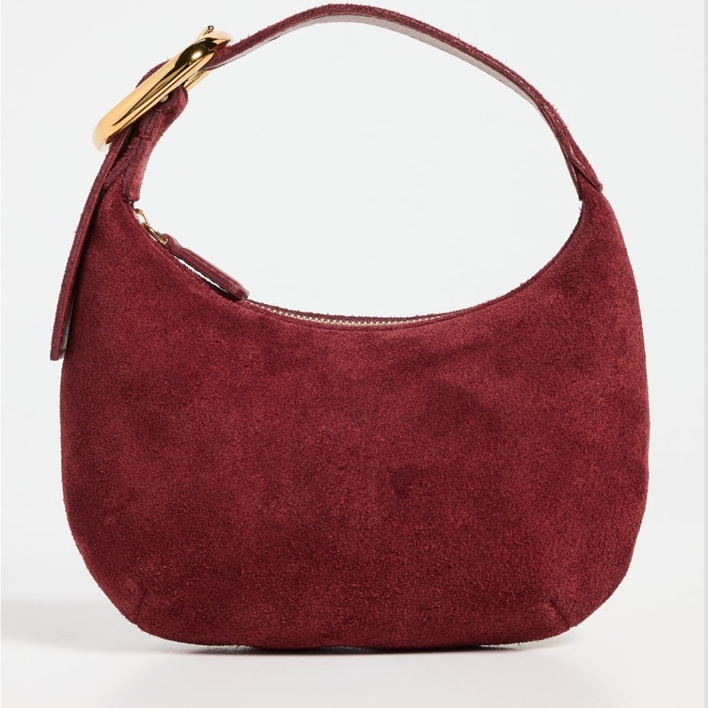 madewell suede micro buckle hobo bag - deep Merlot - Picture 7 of 8